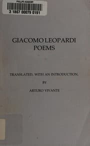 Tapa de Giacomo Leopardi poems