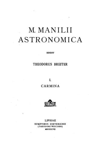 Tapa de M. Manilii Astronomica