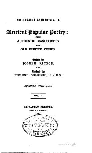 Tapa de Ancient popular poetry
