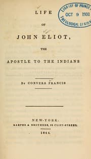 Tapa de Life of John Eliot, the apostle to the Indians