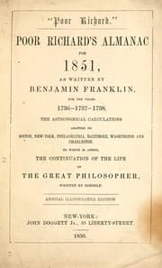 Tapa de Poor Richard's almanac for ... , as written by Benjamin Franklin, for the years ...