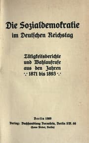 Tapa de Die Sozialdemokratie im deutschen Reichstag