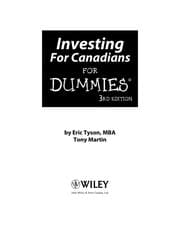 Tapa de Investing for Canadians for dummies