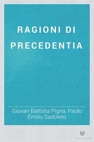 Tapa de Ragioni di precedentia