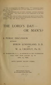 Tapa de The Lord's day--or man's?