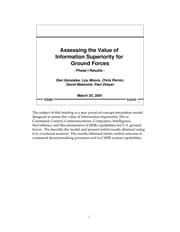 Tapa de Assessing the Value of Information Superiority for Ground Forces - Proof of Concept (Documented briefing / Rand Corporation)