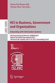 Tapa de HCI in Business, Government and Organizations. Interacting with Information Systems