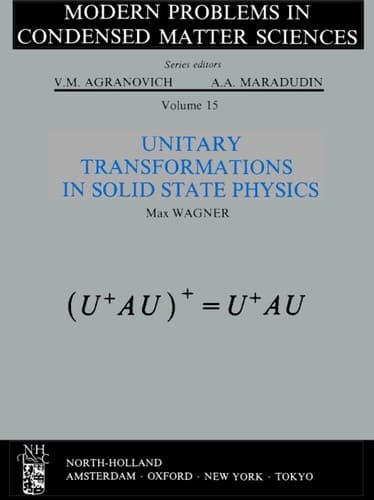 Tapa de Unitary transformations in solid state physics