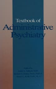 Tapa de Textbook of administrative psychiatry