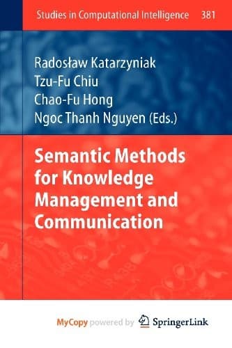 Tapa de Semantic Methods for Knowledge Management and Communication