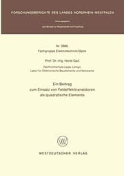 Tapa de Ein Beitrag zum Einsatz von Feldeffekttransistoren als quadratische Elemente