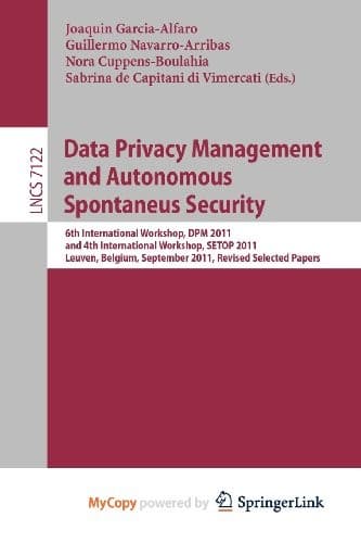 Tapa de Data Privacy Management and Autonomous Spontaneus Security