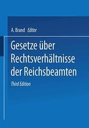 Tapa de Gesetze über die Rechtsverhältnisse der Reichsbeamten