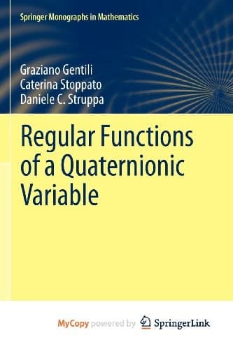 Tapa de Regular Functions of a Quaternionic Variable
