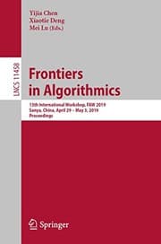 Tapa de Frontiers in Algorithmics
