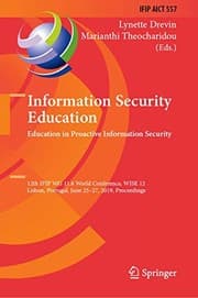 Tapa de Information Security Education. Education in Proactive Information Security