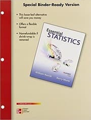 Tapa de Loose Leaf Version for Essential Statistics with Formula Card & Data CD