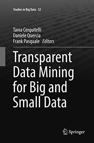 Tapa de Transparent Data Mining for Big and Small Data