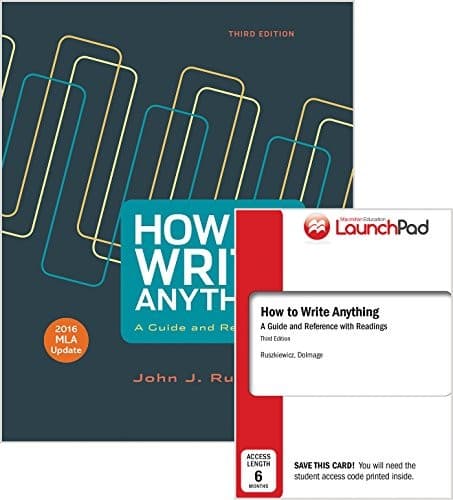 Tapa de How to Write Anything 3e with 2016 MLA Update & LaunchPad for How to Write Anything 3e