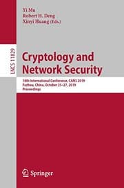 Tapa de Cryptology and Network Security