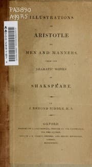Tapa de Illustrations of Aristotle on men and manners from the dramatic works of Shakspeare