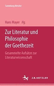 Tapa de Zur Literatur und Philosophie der Goethezeit