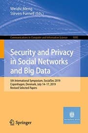 Tapa de Security and Privacy in Social Networks and Big Data