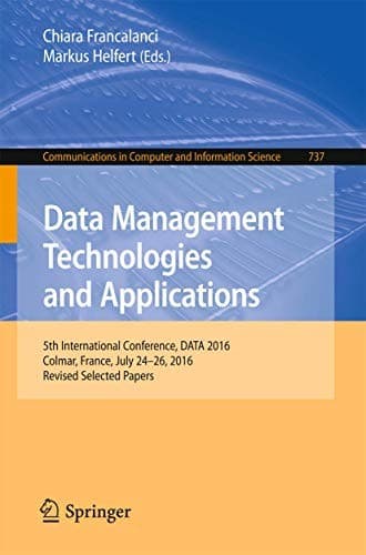 Tapa de Data Management Technologies and Applications