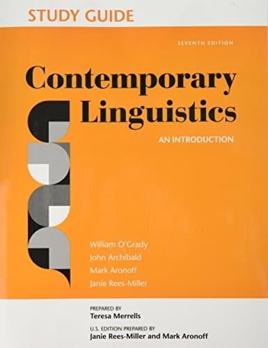 Tapa de Study Guide for Contemporary Linguistics
