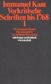 Tapa de Werkausgabe, Bd.1, Vorkritische Schriften bis 1768, Teil I