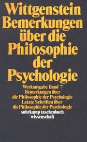 Tapa de Bemerkungen über die Philosophie der Psychologie