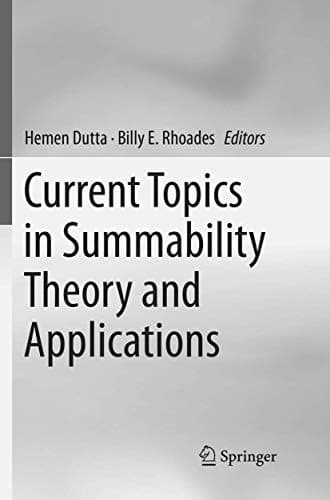 Tapa de Current Topics in Summability Theory and Applications