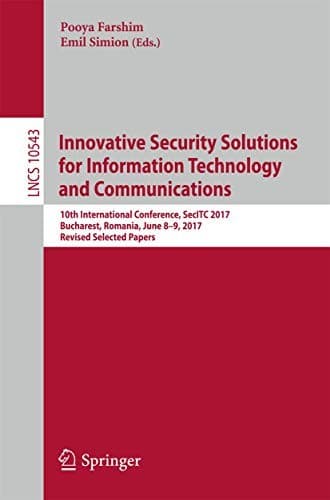 Tapa de Innovative Security Solutions for Information Technology and Communications