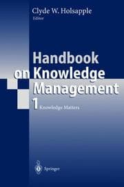 Tapa de Handbook on Knowledge Management 1