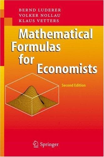 Tapa de Mathematical formulas for economists