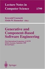 Tapa de Generative and Component-Based Software Engineering