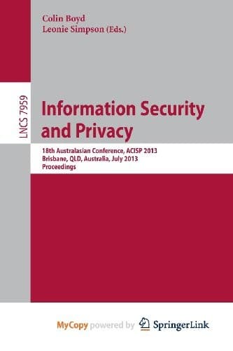 Tapa de Information Security and Privacy