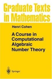 Tapa de A Course in Computational Algebraic Number Theory (Graduate Texts in Mathematics)