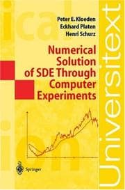Tapa de Numerical solution of SDE through computer experiments