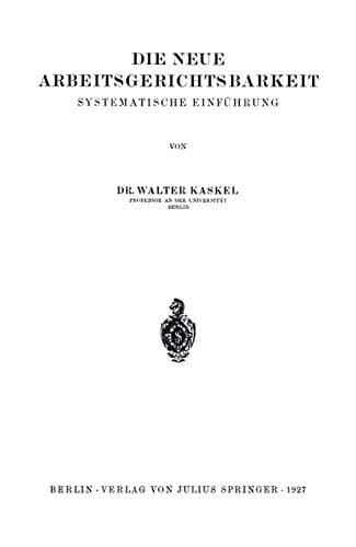 Tapa de Die Neue Arbeitsgerichtsbarkeit