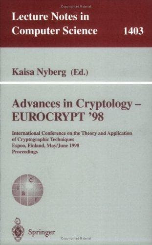 Tapa de Advances in Cryptology - EUROCRYPT '98