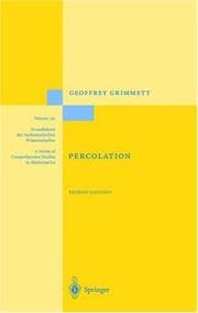 Tapa de Percolation (Grundlehren der mathematischen Wissenschaften)