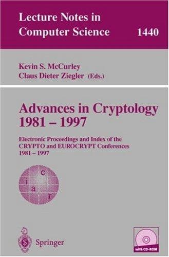 Tapa de Advances in Cryptology 1981 - 1997