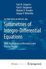 Tapa de Symmetries of Integro-Differential Equations
