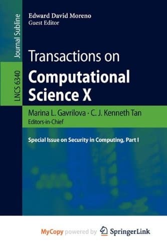 Tapa de Transactions on Computational Science X