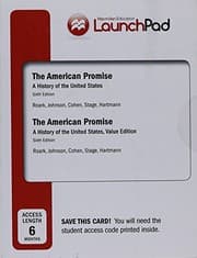 Tapa de LaunchPad for The American Promise and The American Promise Value Edition