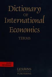 Tapa de DICTIONARY OF INTERNATIONAL ECONOMICS TERMS; ED. BY JOHN O.E. CLARK