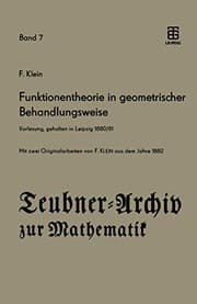 Tapa de Funktionentheorie in geometrischer Behandlungsweise