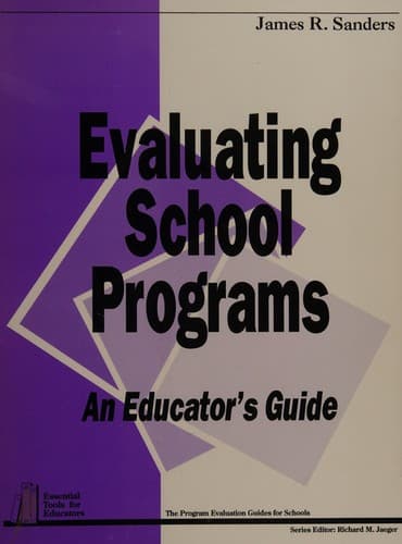 Tapa de Evaluating school programs
