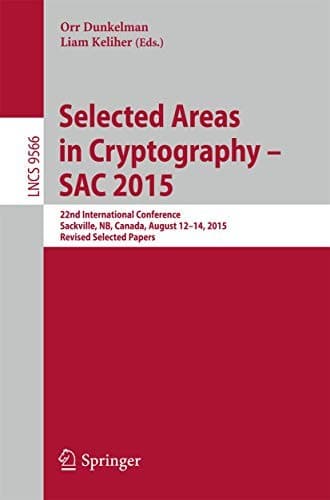 Tapa de Selected Areas in Cryptography - SAC 2015
